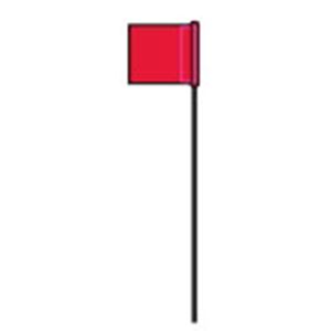 Hy-Ko SF-21/RD Safety/Boundary Stake Flag, 21 in L, 1-1/2 in W, Red, Vinyl, Pack of 25