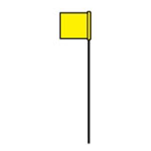 Hy-Ko SF-21/YL Safety/Boundary Stake Flag, 21 in L, 1-1/2 in W, Yellow, Vinyl, Pack of 25