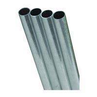 K & S 87121 Decorative Metal Tube, Round, 12 in L, 7/16 in Dia, 22 ga Wall, Stainless Steel, Polished 
