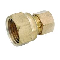 Anderson Metals 750066-0604 Pipe Connector, 3/8 x 1/4 in, Compression x Female, Brass, 200 psi Pressure, Pack of 10 