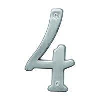 Hy-Ko Prestige Series BR-43SN/5 House Number, Character: 5, 4 in H Character, Nickel Character, Brass, Pack of 3 