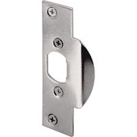 Defender Security U 9474 Door Strike Plate, 4-1/4 in L, 1-1/8 in W, Steel, Chrome 
