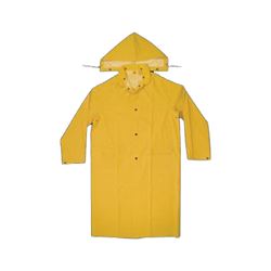 CLC CLIMATE GEAR Series R1052X Protective Coat, 2XL, PVC, Yellow, Detachable Collar, Snap Front Closure 