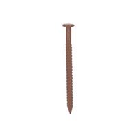 ProSource NTP-160-PS Panel Nail, 16D, 1 in L, Steel, Painted, Flat Head, Ring Shank, Brown, Pack of 4 