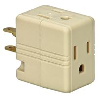 Eaton Wiring Devices 1482V-BOX Outlet Tap, 2 -Pole, 15 A, 125 V, 3 -Outlet, NEMA: NEMA 1-15R, Ivory 