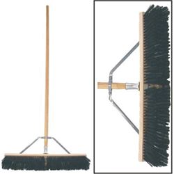 Birdwell 5027-4 Contractor Push Broom, 3 in L Trim, Polystyrene Bristle, Hardwood Handle 