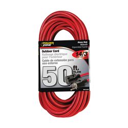 PowerZone OR514730/506730 Extension Cord, 14 AWG Cable, 50 ft L, 125 V, Red 