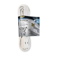 PowerZone OR660612 Extension Cord, 16 AWG Cable, 12 ft L, 125 V, White 