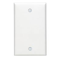 Leviton 002-80714-00W Wallplate, 4-1/2 in L, 2-3/4 in W, 0.22 in Thick, 1 -Gang, Thermoplastic Nylon, White 