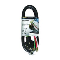 PowerZone ORR628204 Power Supply Range Cord, 6, 8 AWG Cable, 4 ft L, 50 A, 250 V, Black 