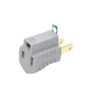 Eaton Wiring Devices BP419GY15 Outlet Adapter with Grounding Lug, 2 -Pole, 15 A, 125 V, NEMA: NEMA 1-15 to 5-15 