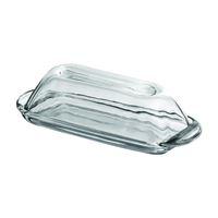 Oneida Presence Series 64190L10R Butter Dish/Cover, Glass, Clear, Rectangular, 5 in L, 3-1/4 in W, Pack of 4 