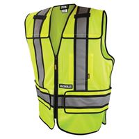 Radians DSV421-S/L Adjustable Safety Vest, L/S, Polyester, Green, Zip-N-Rip 