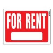 Hy-Ko 20602 Identification Sign, Rectangular, FOR RENT, White Legend, Red Background, Plastic, Pack of 10 