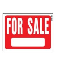 Hy-Ko 20603 Sign, For Sale, White Legend, Plastic, 12 in W x 8-1/2 in H Dimensions, Pack of 10 