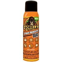 Gorilla 6301502 Spray Adhesive, Clear, 24 hr Curing, 14 oz 
