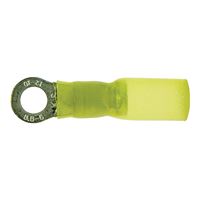 Calterm 65723 Ring Terminal, 12 to 10 AWG Wire, Copper Contact, Yellow 