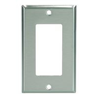 Eaton Cooper Wiring 93401 93401-BOX1 Wallplate, 4-1/2 in L, 2-3/4 in W, 1 -Gang, Stainless Steel, Brushed Satin 