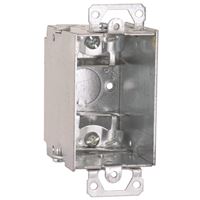 Raco 518/8518 Switch Box, 1-Gang, 5-Knockout, 1/2 in Knockout, Steel, Gray, Galvanized, Screw 