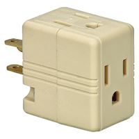 Eaton Wiring Devices BP1482V Outlet Adapter, 2 -Pole, 15 A, 125 V, 3 -Outlet, NEMA: NEMA 5-15R, White 