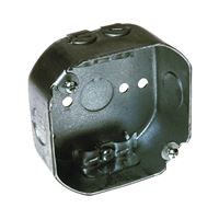 Raco 146 Octagonal Box, 4 in OAW, 1-1/2 in OAD, 4 in OAH, 1-Gang, 3-Knockout, Galvanized Steel Housing Material, Gray 