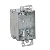 Raco 519 Switch Box, 1-Gang, 5-Knockout, 1/2 in Knockout, Steel, Gray, Galvanized 