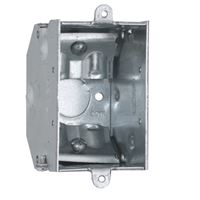Raco 473 Gangable Switch Box, 1-Gang, 1-Outlet, 3-Knockout, 1/2 in Knockout, Steel, Gray, Galvanized 