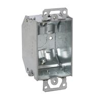 Raco 471 Switch Box, 1-Gang, 1-Outlet, 5-Knockout, 1/2 in Knockout, Steel, Gray, Galvanized 