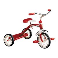 Radio Flyer 34B Tricycle, 2 to 4 years, Steel Frame, 10 x 1-1/4 in Front Wheel, 7 x 1-1/2 in Rear Wheel, Red 