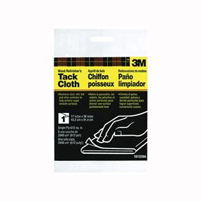 3M 10132 Tack Cloth, 36 in L, 17 in W, Synthetic Fabric, White, 1-Ply