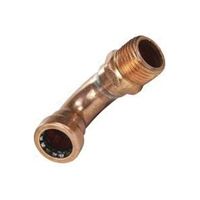 Elkhart Products CopperLoc Series 10170840 Non-Removable Tube Elbow, 1/2 in, 90 deg Angle, Copper 
