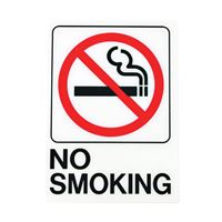 SIGN NO SMOKING 5X7IN PLASTIC, Pack of 5 
