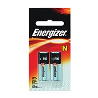 Energizer E90 E90BP-2 Battery, 1.5 V Battery, 1 Ah, Alkaline, Manganese Dioxide, Zinc 
