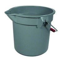 Rubbermaid Roughneck 261400GRAY Bucket with Pour Spout, 14 qt Capacity, 12 in Dia, Polyethylene, Gray, Pack of 6 