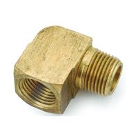 Anderson Metals 756116-06 Street Pipe Elbow, 3/8 in, FIP x MIP, 90 deg Angle, Brass, Rough, 1000 psi Pressure 