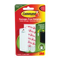 Command 17040 Picture Hanger, 5 lb, Plastic, White, Adhesive Strip Mounting, 1/PK 