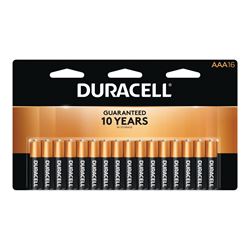 Duracell MN2400B16 Battery, 1.5 V Battery, AAA Battery, Alkaline, Manganese Dioxide, Rechargeable: No 