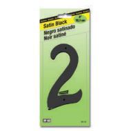 Hy-Ko BK-40/2 House Number, Character: 2, 4 in H Character, Black Character, Zinc, Pack of 5 