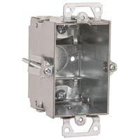 Raco 523 Switch Box, 1-Gang, 1-Outlet, 1-Knockout, 1/2 in Knockout, Steel, Gray, Galvanized 