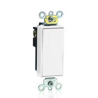 Leviton R52-05621-2WS Rocker Switch with Lockout, 16 A, 120/277 V, SPST, Lead Wire Terminal, White 