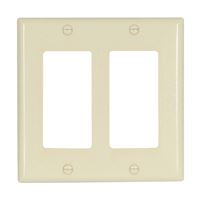 Eaton Wiring Devices 2152LA-BOX Wallplate, 4-1/2 in L, 4.56 in W, 2 -Gang, Thermoset, Light Almond, High-Gloss 