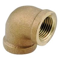 Anderson Metals 738100-02 Pipe Elbow, 1/8 in, FIP, 90 deg Angle, Brass, Rough, 200 psi Pressure 