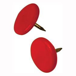 Hillman 122673 Thumb Tack, 15/64 in Shank, Steel, Painted, Red, Cap Head, Sharp Point, Pack of 6 