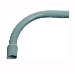 Carlon UA9AGB-CTN Elbow, 1-1/4 in Trade Size, 90 deg Angle, SCH 80 Schedule Rating, PVC, Bell End, Gray 