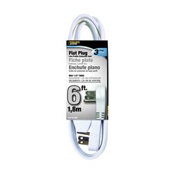 PowerZone OR930606 Extension Cord, 16 AWG Cable, 6 ft L, 125 V, White 