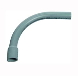 Carlon UA9DJB-UPC Elbow, 2 in Trade Size, 90 deg Angle, SCH 80 Schedule Rating, PVC, 24 in L Radius, Bell End, Gray 
