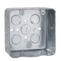 Raco 680 Switch Box, 2-Gang, 2-Outlet, 17-Knockout, 1/2 in Knockout, Steel, Gray, Galvanized, Screw 