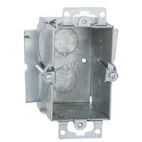 Raco 509 Gangable Switch Box, 1-Gang, 1-Outlet, 4-Knockout, 1/2 in Knockout, Steel, Gray, Galvanized, Ear Bracket 