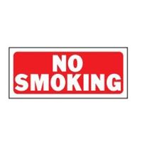 Hy-Ko 23003 Fence Sign, Rectangular, NO SMOKING, White Legend, Red Background, Plastic, 14 in W x 6 in H Dimensions, Pack of 5 