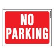 Hy-Ko 20609 Identification Sign, Rectangular, NO PARKING, White Legend, Red Background, Plastic, Pack of 10 